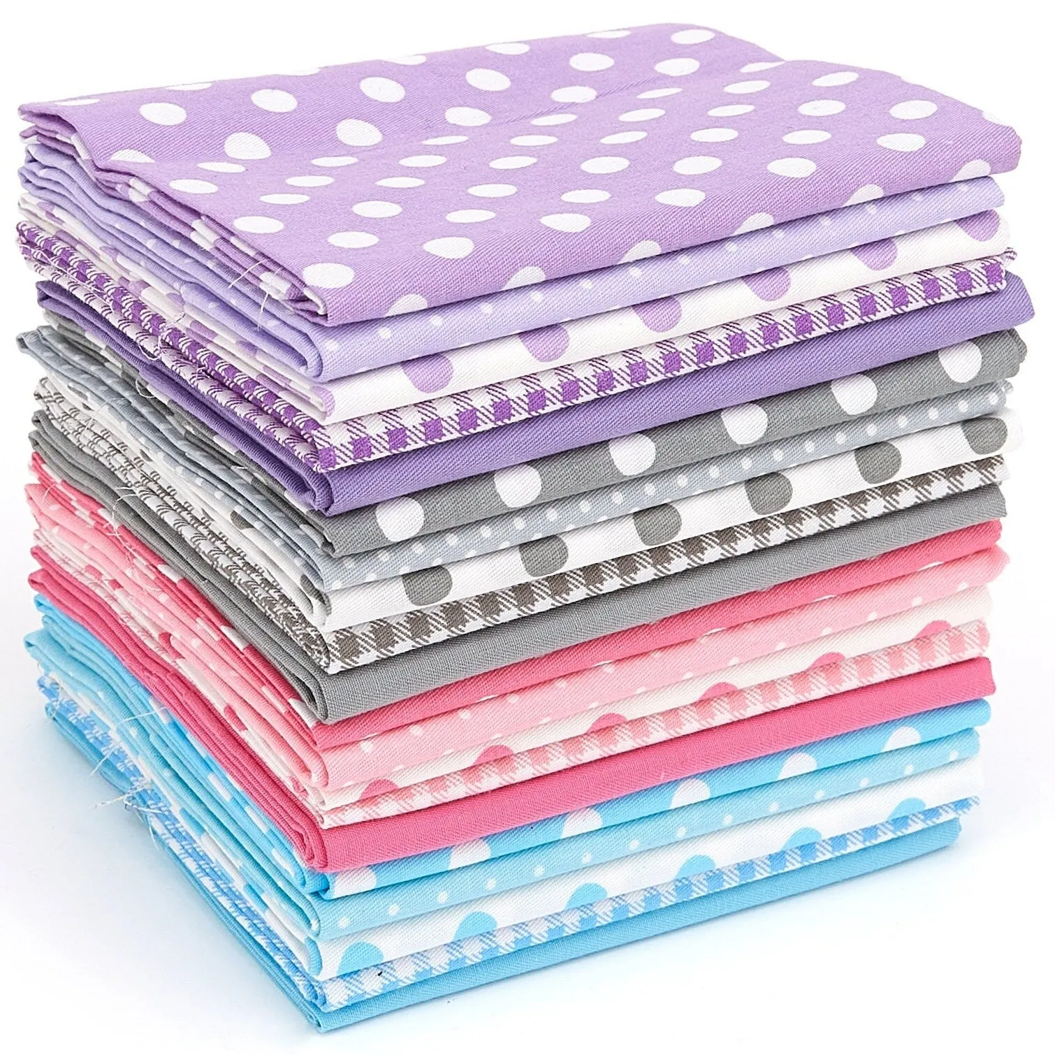 20 Fat Quarter Bundle -100% Cotton | Basic Mix Design - 20 pcs - baby's Colors - 5  Patterns | Quilting & Crafting Fabric | Special Gift Set