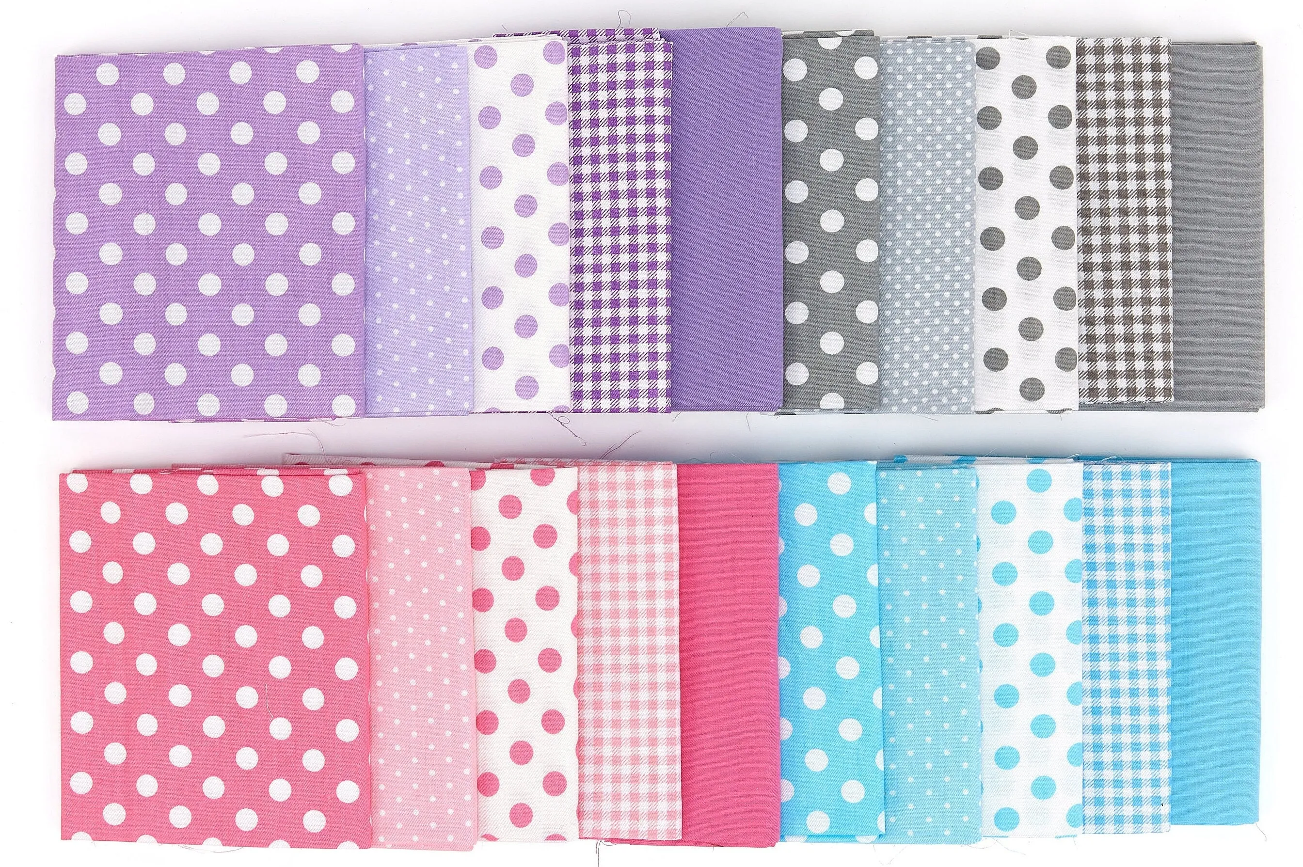 20 Fat Quarter Bundle -100% Cotton | Basic Mix Design - 20 pcs - baby's Colors - 5  Patterns | Quilting & Crafting Fabric | Special Gift Set