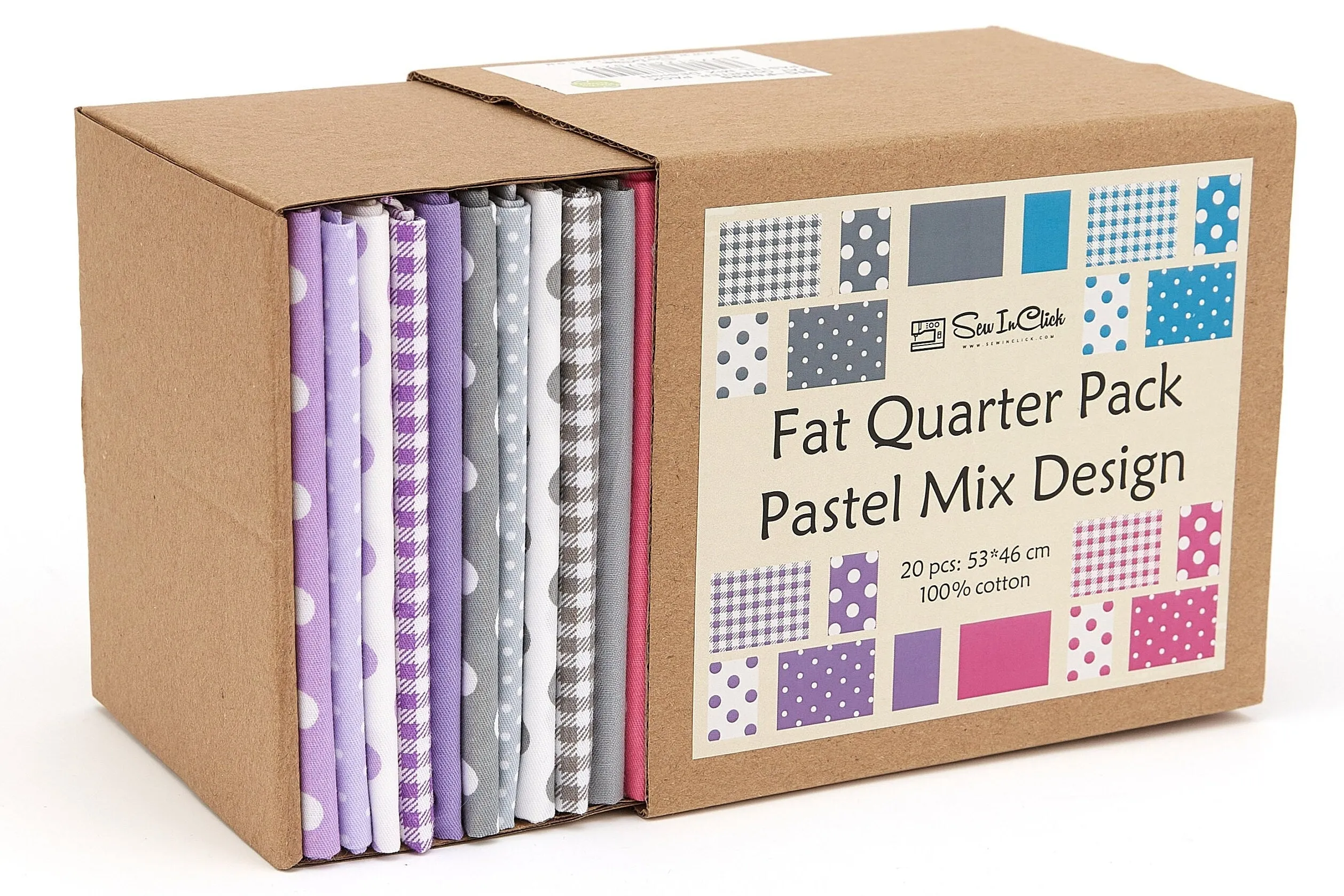 20 Fat Quarter Bundle -100% Cotton | Basic Mix Design - 20 pcs - baby's Colors - 5  Patterns | Quilting & Crafting Fabric | Special Gift Set