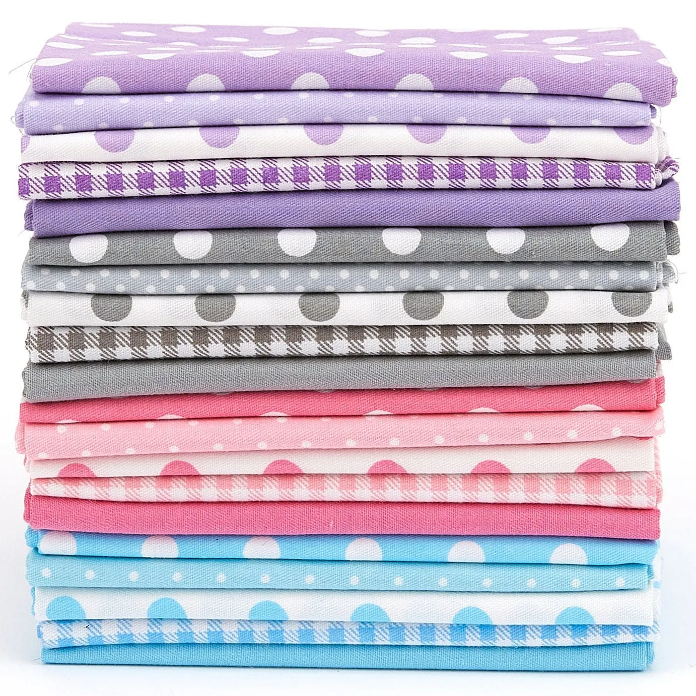 20 Fat Quarter Bundle -100% Cotton | Basic Mix Design - 20 pcs - baby's Colors - 5  Patterns | Quilting & Crafting Fabric | Special Gift Set
