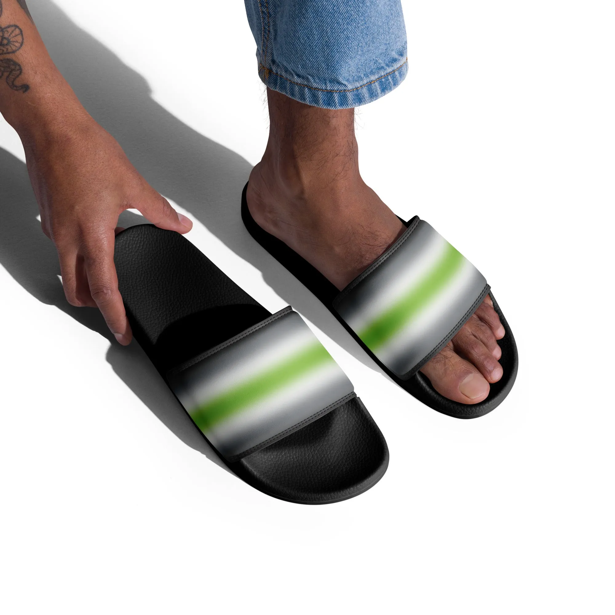 Agender Pride Men’s Slides Sandals in Ombre