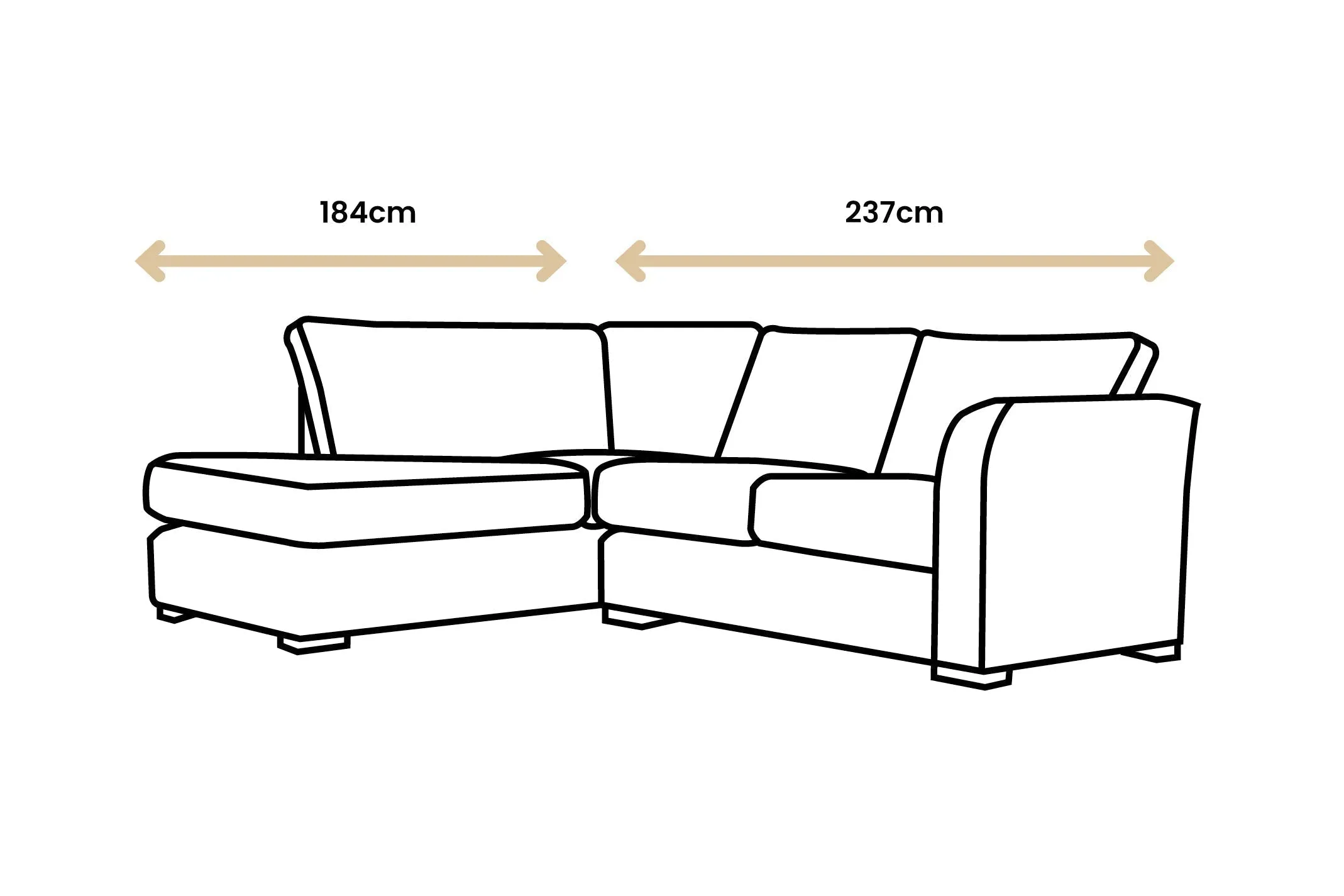 Amelia | Chaise Sofa Option 2 | Linoso Teal