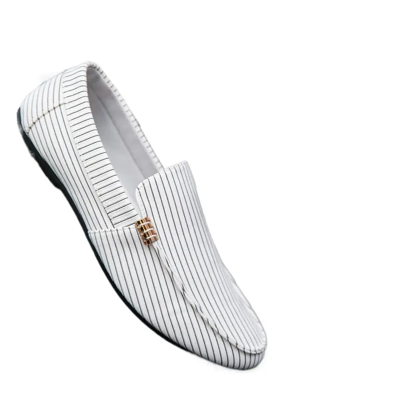 Autumn men's shoes social guy casual shoes lazy tide shoes striped Doudou shoes men's foreign trade large size cross-border
