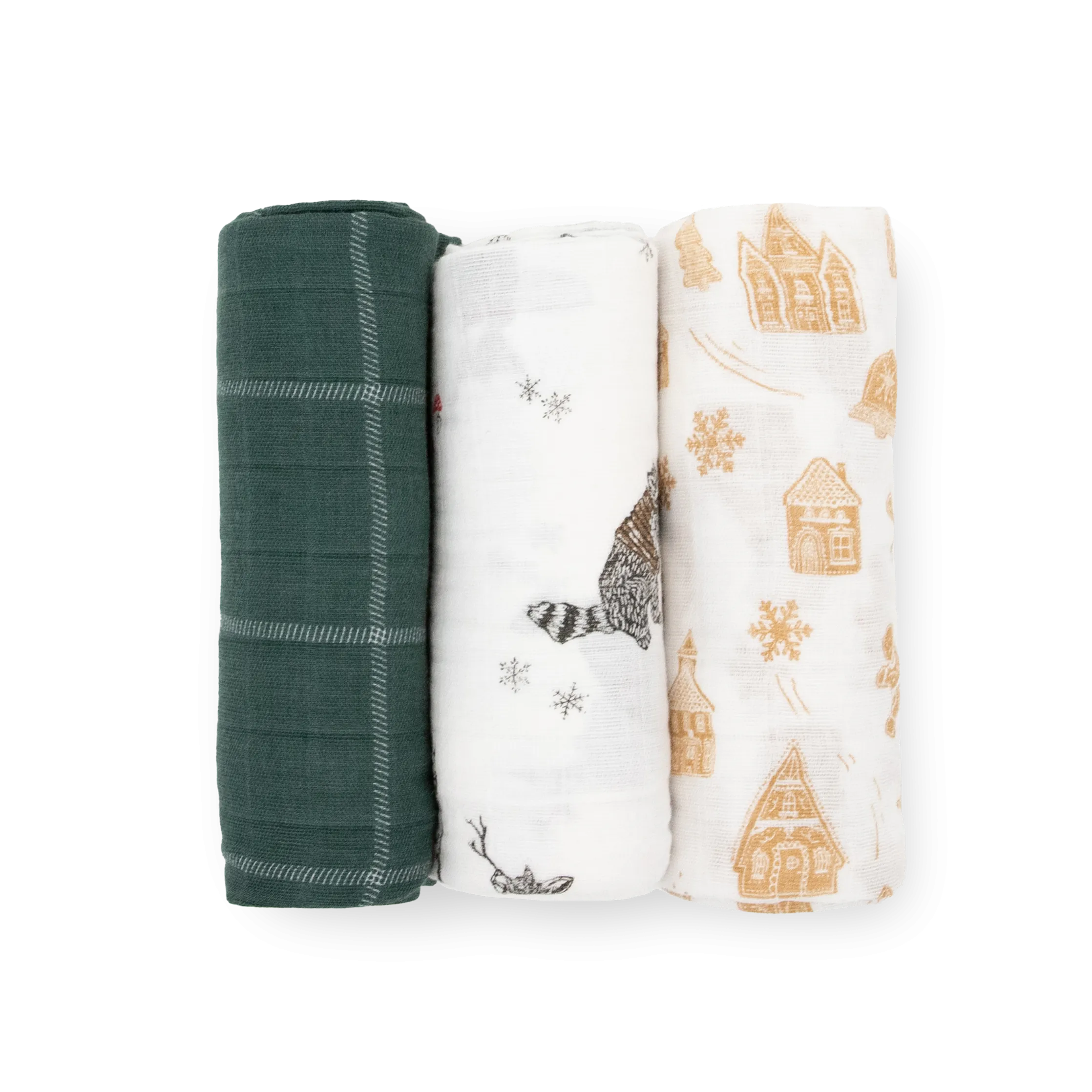 Cotton Muslin Swaddle Blanket 3 Pack - Snow Day