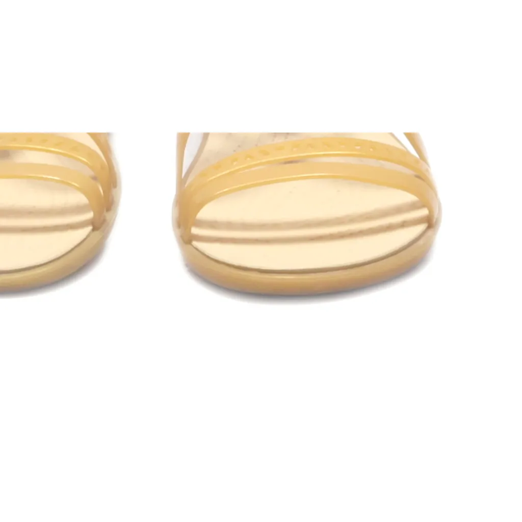 Crocs Isabella Flat Sandals Rubber Gold Colour For Women