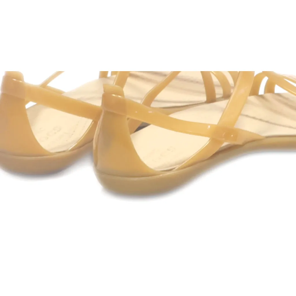 Crocs Isabella Flat Sandals Rubber Gold Colour For Women