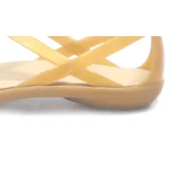 Crocs Isabella Flat Sandals Rubber Gold Colour For Women