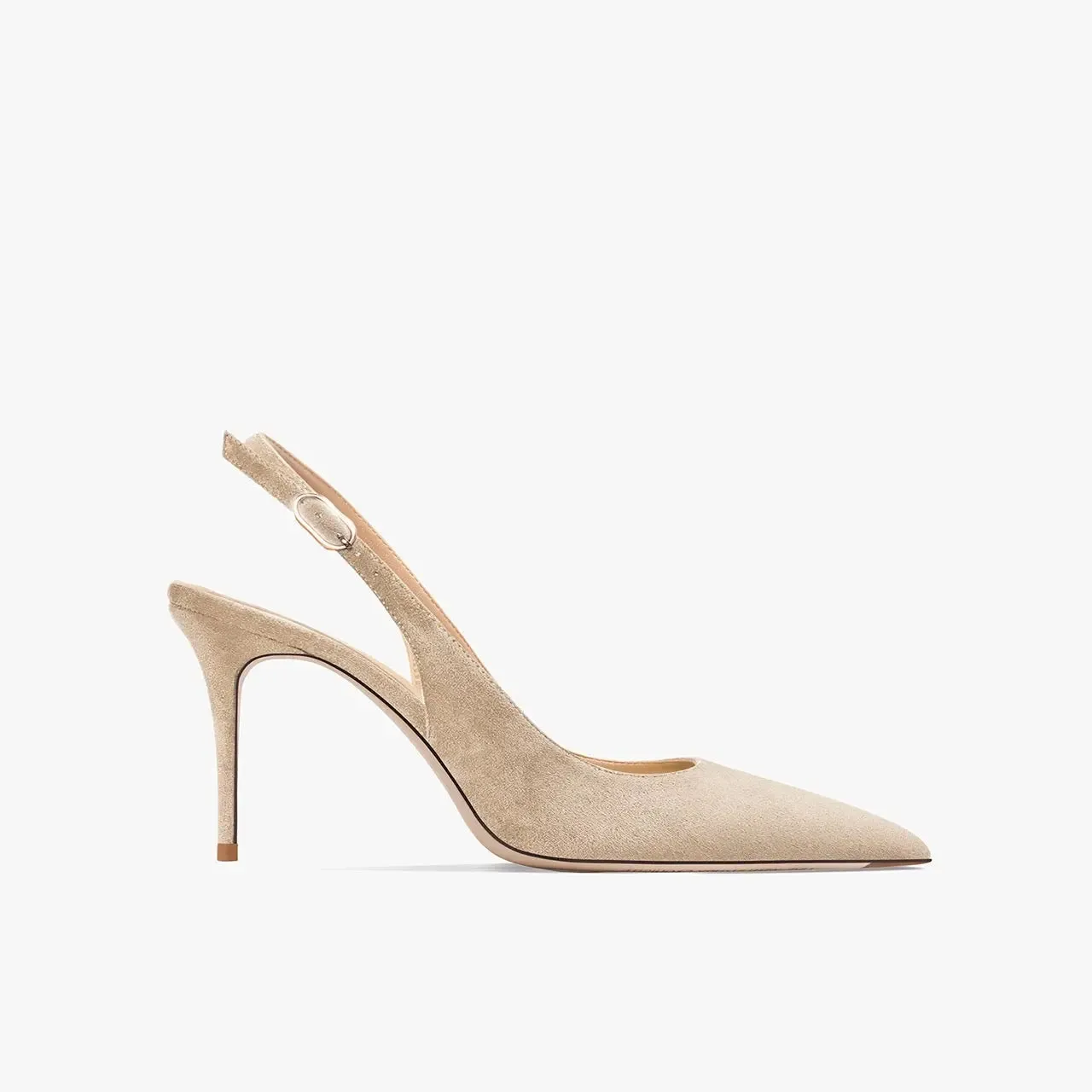 Felicity Nude Flock Slingback Sandals