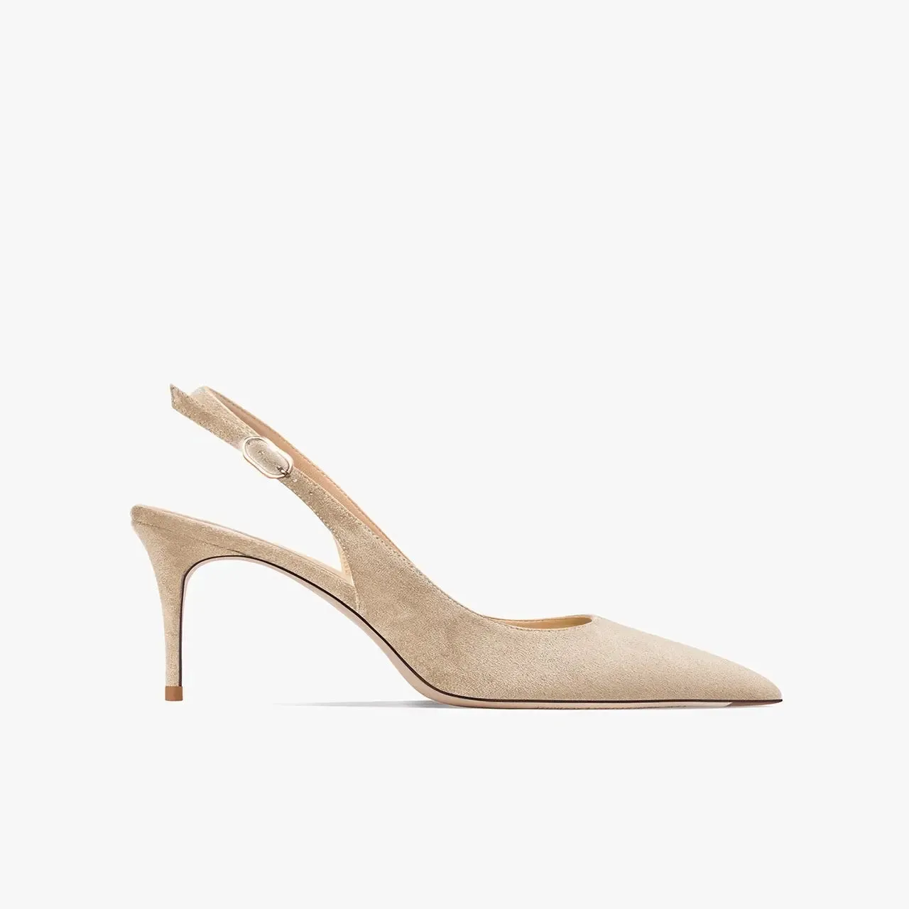 Felicity Nude Flock Slingback Sandals