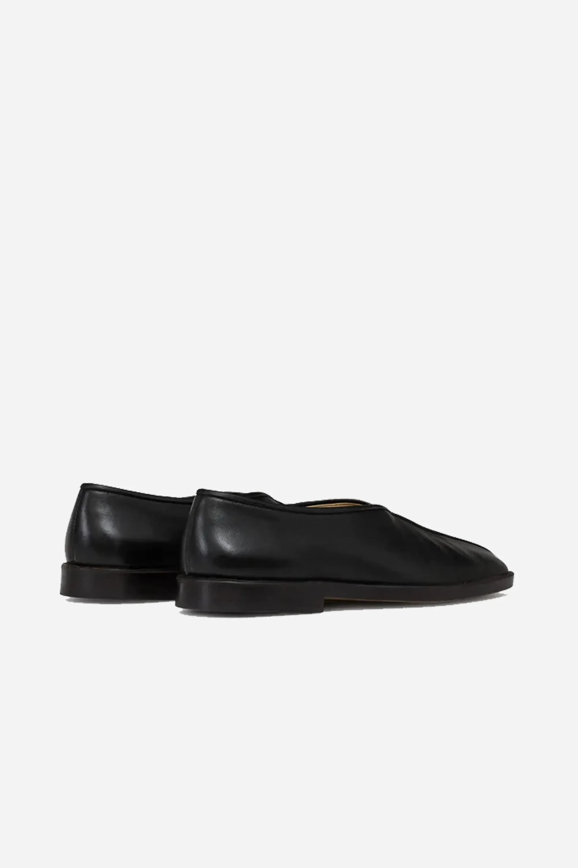 Flat Piped Slippers Black