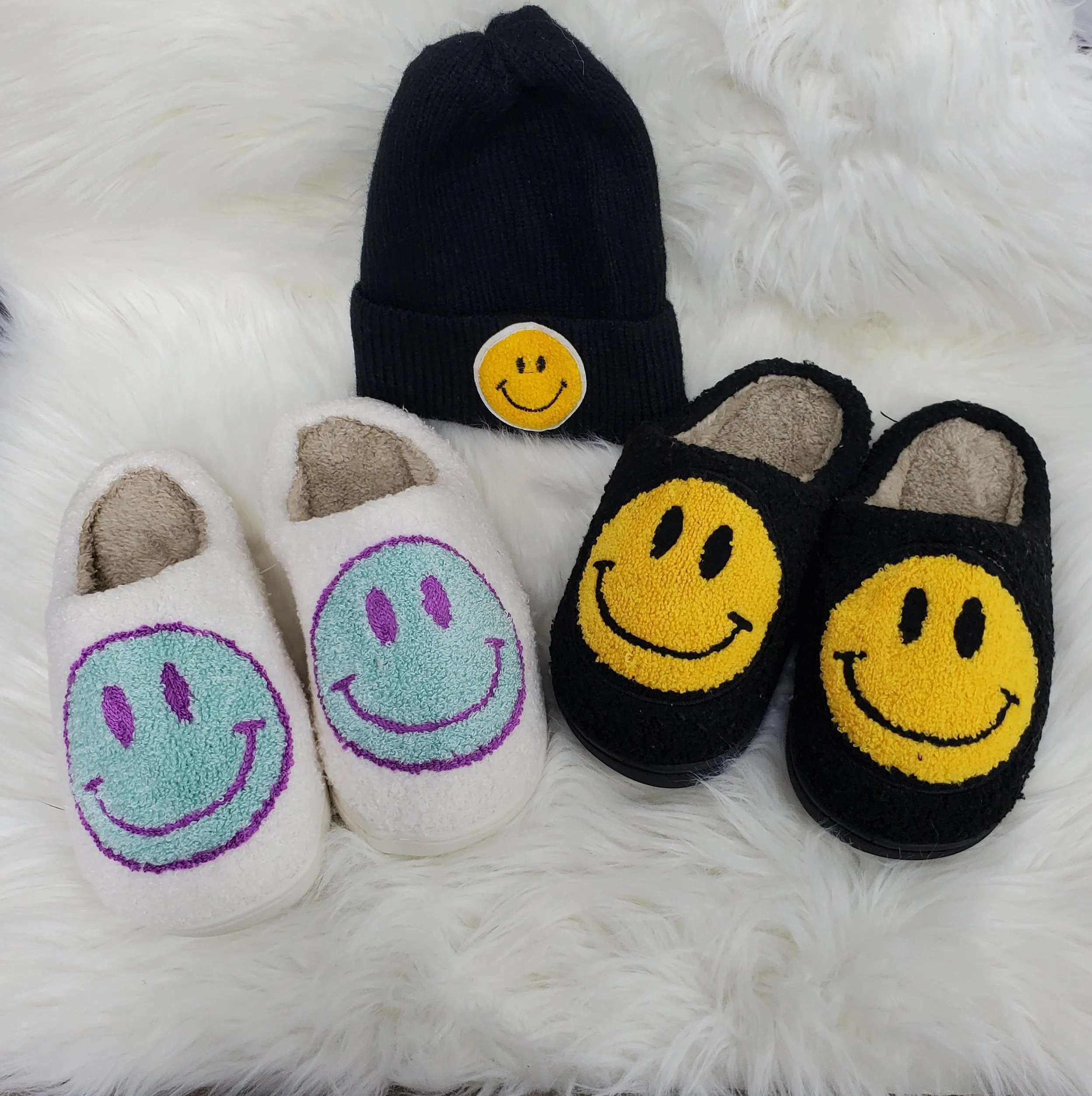 Happy face slippers