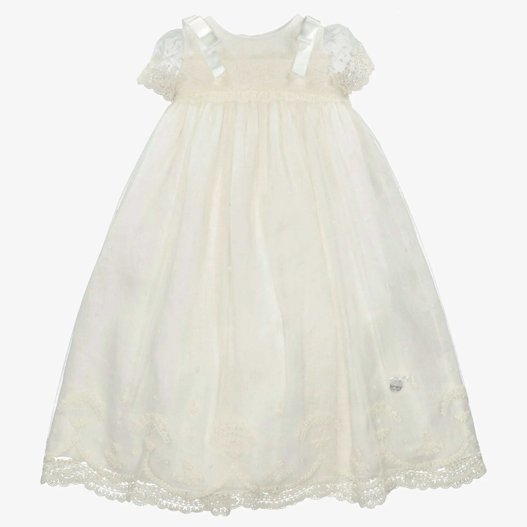 Ivory Scalloped Lace Gown