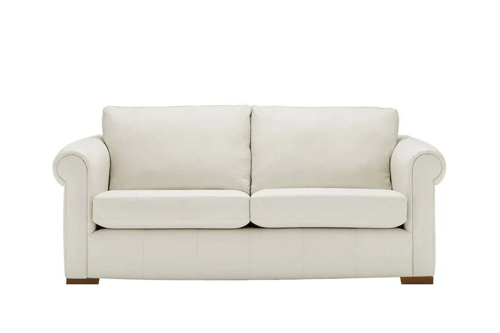 Scala | 3 Seater Leather Sofa | Softgrain White