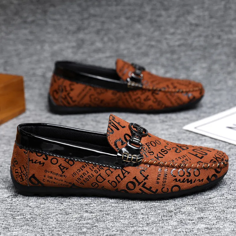 Summer soft leather work non-slip men's loafers Doudou shoes men's one-pedal lazy shoes men's shoes simple wedding groom