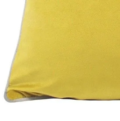 Yellow & Grey 55cm Velvet Cushion